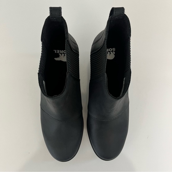 Sorel Waterproof Wedge Chelsea Boots Black Leather Size 8 NWOB - Picture 5 of 13